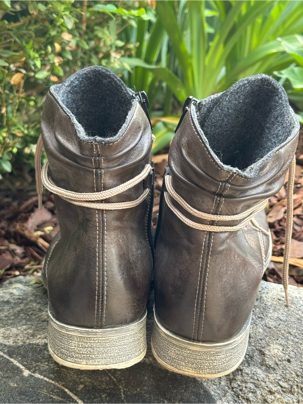 Rieker Women's Dark Brown Lace-Up Leather Ankle Boots eu size 42 - Picture 3 of 7